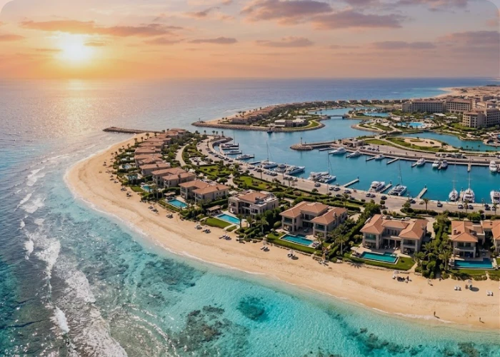 alam elroum north coast beachfront villas aerial view